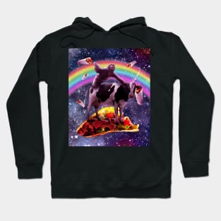 Space Sloth Riding Cow Unicorn - Taco & Burrito Hoodie